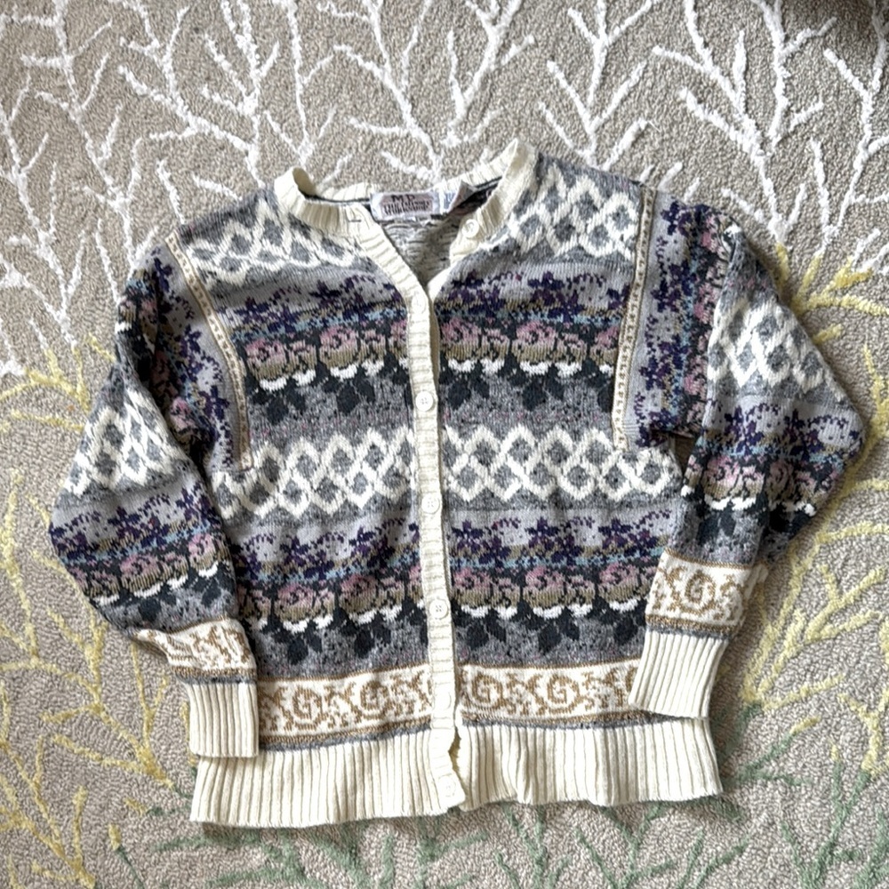 The import workshop wool blend cottagecore button-down sweater cardigan M